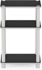 Furinno Side Table For Small Spaces Coffee Tray PVC Tubes 3-Tier End Table White