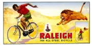 Raleigh Bicycle Avert- Lion Chase retro British cycling poster interior wall art