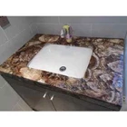 Petrified Stone Vanity Counter Top, Brown Stone Bathroom Counter Top, Decor