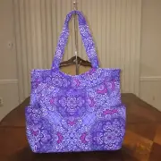 NWT Vera Bradley Pleated Tote In Lilac Tapestry