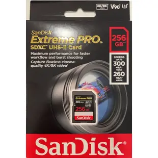 SanDisk Extreme Pro 256GB 256G SDXC 300MB/s SD V90 8K 相機記憶卡