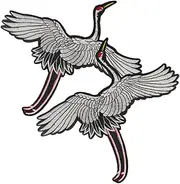 DECORNIJIA 2Pcs Red Crowned Crane Embroidery Patch Sew Appliques for Clothing Decoration DIY Craft Projects Durable and Colorfast Design for Personal Style