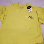 NEW Salt Life TShirt Tee Mens Medium Yellow Hogfish Dive Tours Double Sided NWT