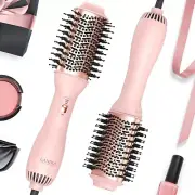 LANDOT Hair Blow Dryer Brush and Volumizer, One-Step Hot Air Brush (PINK)
