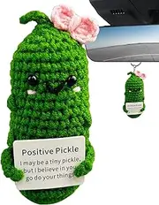 Générique Positive Crochet - Large Dill Knitted Pickle with Positive Card, Emotional Support Toys, Knitted For, Cute Pickle Gift And