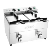 Fryer Apuro Double Induction Fryer - 2x3kW Frying Benchtop Cooking Appliances