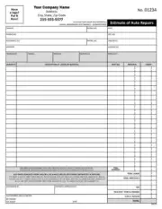 250 Automotive Estimate Forms / 2 Part Carbonless / TMG074