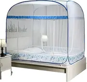 Mosquito Nets, Outdoor Monian Yurt Dome Net Easy Installation and Folding Nets, Prevent ct Pop Up Tent Curtains for Beds Bedroom Anti-Mosquito Net,Gray,200x220cm (Blue 120x200cm)