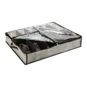 Simplify 12 Pair Under the Bed Shoe Storage Box in Black