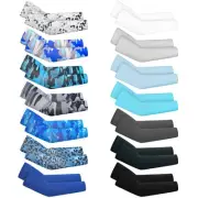14 Pairs Arm Sleeves for Kids UV Sun Protection Cooling Arm Compression Cover...