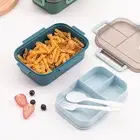 1250ml Lunch Container Compartment Storage Bento Food Box with Tableware Good