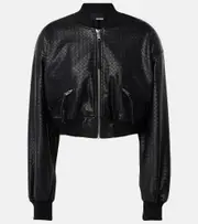 [Rotate] Rotate Braided cropped bomber jacket AU 12 black
