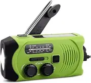 2000mAh Emergency Weather Radio Portable Power Bank with Solar Charging, Hand Crank & Battery Operated, SOS Alarm, AM/FM & LED Flashlight for Outdoor Emergency
