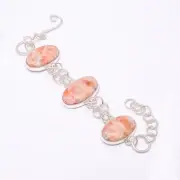Natural Golden Sunstone 925 Sterling Silver Adjustable Bracelet 7.99" B31