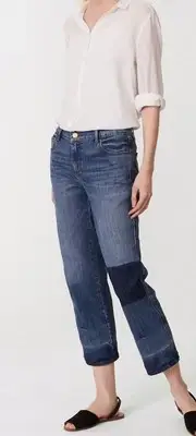 Ann Taylor LOFT Straight Crop Patchwork Jeans Pants in Indigo Wash Various Sizes