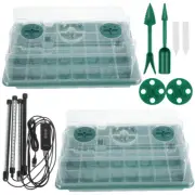 2X Adjustable Full Spectrum 40 Holes Plant Propagator Seed Tray with Grow Lights