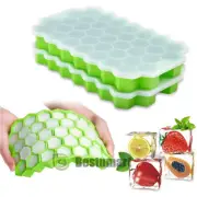 74 cubes Silicone Ice Cube Trays W/Lid Food Grade BPA Free Reusable Ice Maker