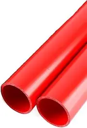 2pcs/Set 20-50mm Outer Diameter Red PVC Water Pipe Home Garden Irrigation Tube Water Supply Pipe 48-50cm Length(50mm (2pcs))