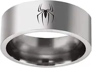[Generic] Spider Superhero Sign Ring Titanium Steel 8mm Band for Fans