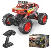 Remote Control Truck All Terrain & Off-Road Monster RC Truck Flash LED Fast Red