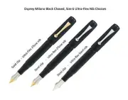 Osprey Milano -BlackChased Ebonite Fountain Pen with ULTRA-FLEX nib EEF/EF/F/M/B