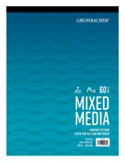 9" x 12" Mixed Media Paper Pad, 98 lb. / 160 GSM, Tape-Bound, 60 Sheets/Pad, ...