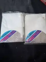 Vintage KMART Jacquard Knit Panel White 2pcs UNOPENED NOS 60” X 63” St Moritz