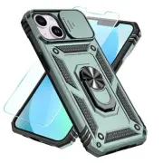 Compatible with iPhone 12/13 Mini Case with HD Screen Protector & Slide Green