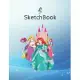 SketchBook: Disney Princess Ariel Rapunzel And Aurora Gifts Blank Marble Unline Large Notebook for Cute Girls Teens Kids 110 Pages