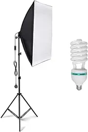 YISITONG Professional Photography Softbox Kit, 50x70cm Soft Box with 135W 5500K E27 Daylight Lamp for Studio Portraits