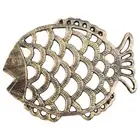 Cast Iron Fish Trivet, 7.5X6Inch Decorative Vintage Pattern for Cookware3398