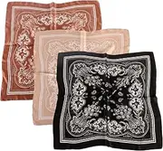 [Yitaocity] 3Pcs Square Satin Head Scarf Hair Scarf Silk Head Scarf Silk Bandana Silk Hair Wrap Neck Scarf