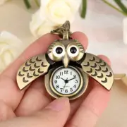 3D Tortoise Owl Design Pocket Watch for Men Women Analog Quartz KeyChain Gifts