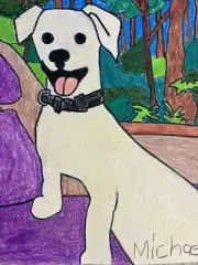 Dog Portrait Drawing “the Labrador Retriever Puppy “Original 9”x12”