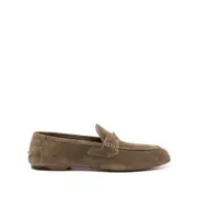 [Gucci] Gucci Interlocking G Suede Loafers 10 US GREEN/BROWN