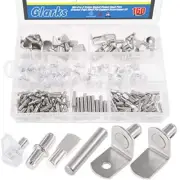 160pcs 6 Styles Shelf Pins Kit Nickel Shelf Support Pegs Pvc Shelf Pins Flat Spo