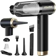 itutn Car Vacuum Portable Cordless, 140000PA Powerful Suction, High Power, Mini Portable Vacuum for Car, Handheld Small Vacuum Cleaner & Air Duster for Home, Office, Desk,PC, Keyboard Cleaning