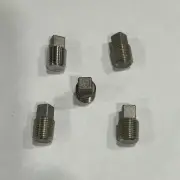 1/8” Threaded NPT Stainless Steel Square Head Plug Industrial Fitting LOT Of 5