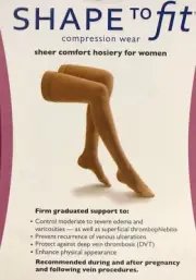 Shape to Fit 20-30 mmHg Sheer Thigh High Compression Stockings w/ stay up dots