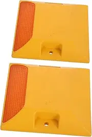 Amosfun 2Pcs High Reflectivity Reflective Road Studs for Highways Durable Traffic Markers with Protruding Design Easy to Install Driveway Reflectors for Enhanced Night Visibility