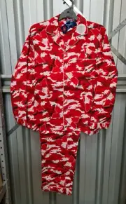 Sydney Swans AFL Mens Camo Printed Flannel Pyjama Set Size L New