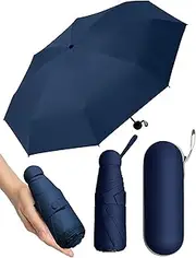 [Aymorder] Travel mini umbrella, Small Compact UV Umbrella with Protective Case, Lightweight Tiny Pocket Umbrella for Purse, Sun & Rain Umbrellas Mini Travel Windproof Umbrella with 95% UV Protection