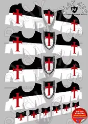 Playmobil Templar Crusader Medieval Knight Shields Stickers (Knight Templar)