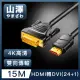 【山澤】HDMI轉DVI24+1高解析度4K抗干擾雙向傳輸轉接線 15M