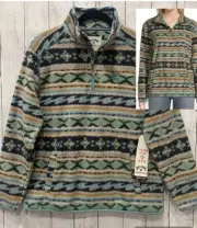 Billabong Women's Boundary Mock Half Zip Fleece Jacket Aztec Size M Pullover