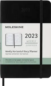 - 2023 Soft Cover Diary - Weekly Horizontal - Pocket - Black