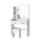 Artiss Dressing Table LED Makeup Mirror Stool Set Vanity Desk Doris White NEW