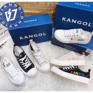 帝安諾-實體店面 KANGOL 英國袋鼠 女 彩虹 刺繡字母 餅乾鞋 帆布鞋 休閒鞋 黑色 奶茶 白色 62221602