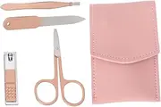 Minkissy Nail Clipper Set Stainless Steel Nail Manicure File Eyebrow Tweezer Beauty Tools Pu Case for Home Travel