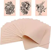 Blank Tattoo Practice Skins - LEAYOKA 10Pcs Tattoo Skin Practice 14*19cm Double Sides Fake Skin Tattooing and Microblading Eyebrow Practice Skin for Tattoo Supplies Beginners and Experienced Artists